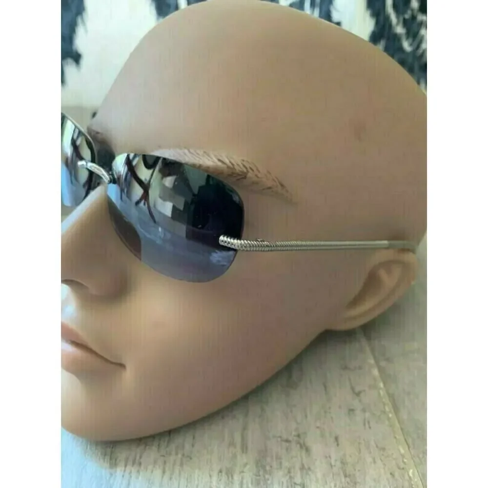 Summer Frameless Sunglasses Retro Vintage Silver Black Gradient Lens Fashion NEW